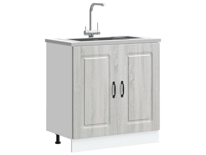  Meuble de cuisine, meuble bas pour évier kalmar chêne sonoma bois ingénierie  - Conforama B