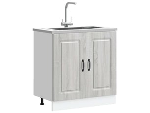 Meuble de cuisine, meuble bas pour évier kalmar chêne sonoma bois ingénierie