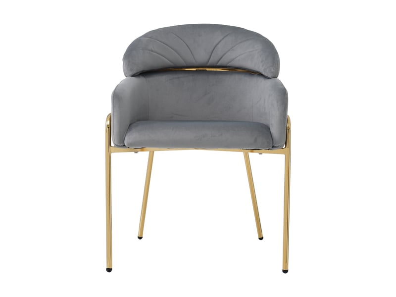  Chaise de salle à manger,avec accoudoirs et pieds métal,velours,gris  - Conforama D