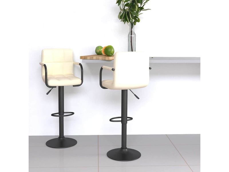  Lot de 2 tabouret de bar, chaise de bar crème tissu shl29413  - Conforama B