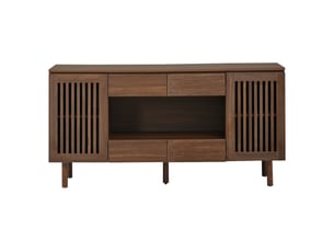 Buffet 2 porte(s) 4 tiroir(s) ARVELLA - 140 cm coloris bois foncé