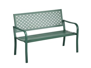 Banc de jardin vert foncé, charge 280 kg, 127x63x83 cm, résistant aux intempéries, terrasse et jardin