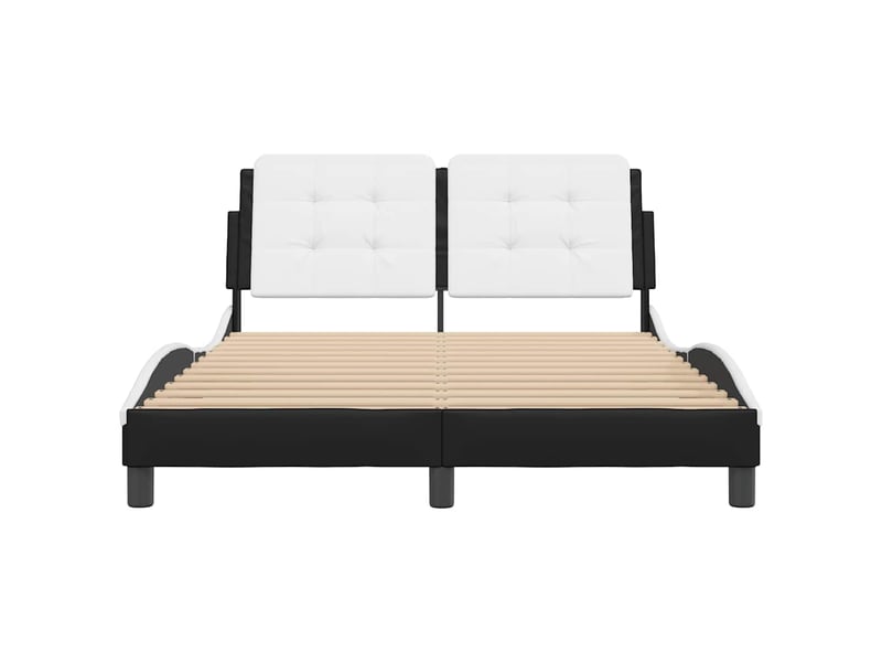  Lit double- lit adulte -  cadre de lit sans matelas zadar noir et blanc 140x200 cm similicuir  - Conforama C