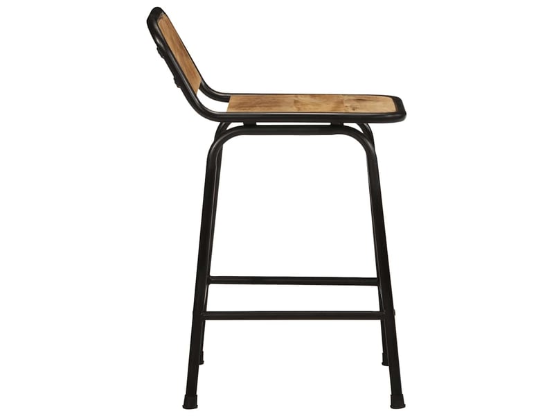  Lot de 2 tabouret de bar, chaise de bar pcs bois massif manguier brut  - Conforama C