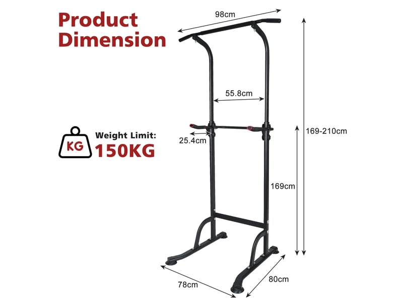  Tour de musculation réglable barre de traction et dips evryae  - Conforama E