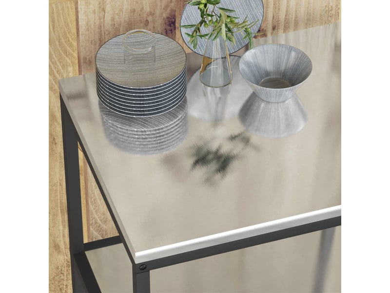  Étagère de cuisine, étagère de rangement hattem argenté 90x50x92cm acier shl7623  - Conforama E