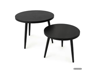 Table basse rond(e) coloris noir AKORD TWINO - 52 cmx52 cm
