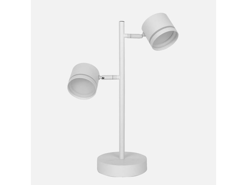  Fabrilamp ortiga lampe à poser 2 spots gx53 blanc, 18 w, 1600 lm, 4000 k, h 43,5 cm 253672001 - Conforama A