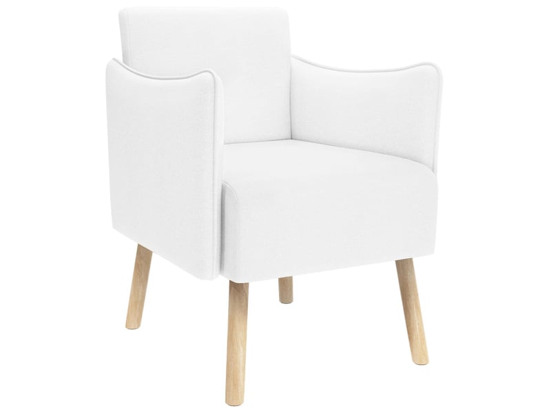  Vidaxl chaise d'appoint blanc tissu  - Conforama D