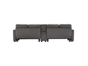 Canapé droit fixe TCQPZ  4 places Polyester gris avec coffre de rangement