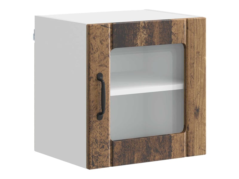 Meuble mural de cuisine, cabinet en verre mural bois ancien 40x31x40cm shl6144 - Conforama A