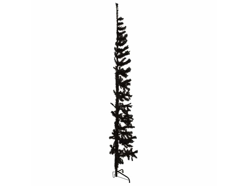  Demi sapin de noël, arbre de noël artificiel mince avec support noir 210 cm  - Conforama D