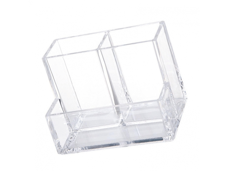 Pot à stylos en acrylique transparent, 3 compartiments, grande capacité, organiseur de rangement de bureau pour étudiants,  - Conforama E