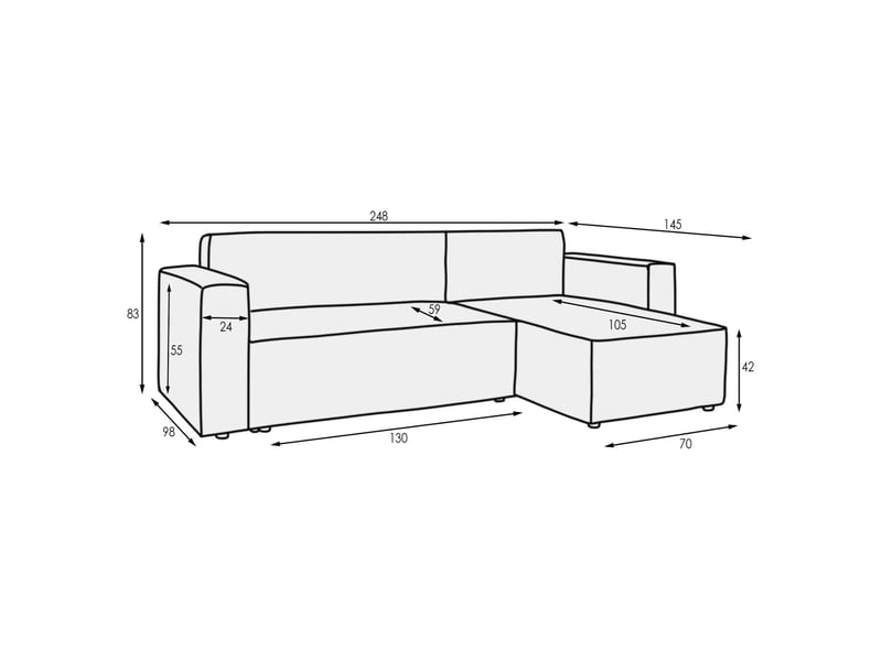 Canapé d'angle convertible réversible lorenzo bouclette blanc  - Conforama R