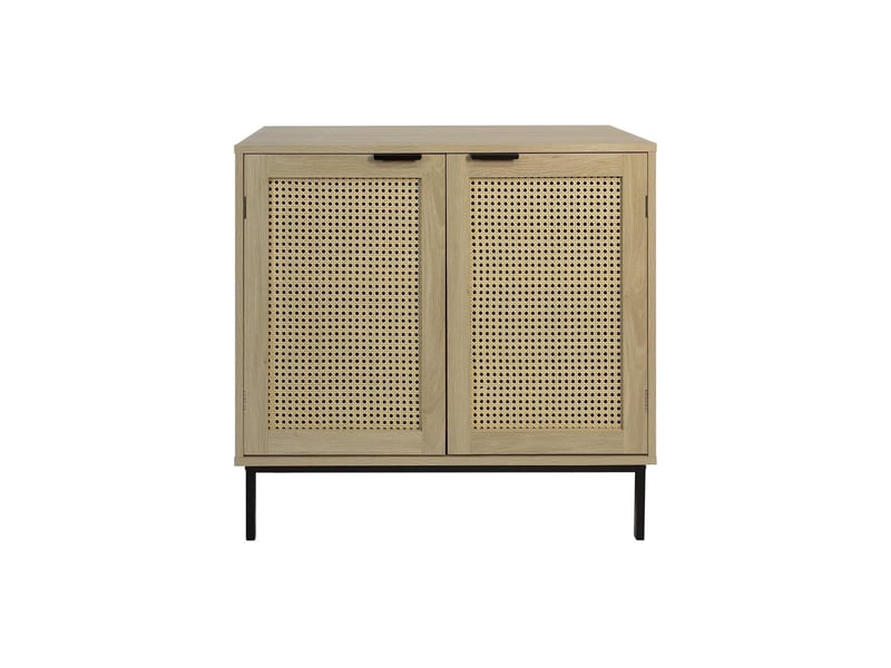 Buffet avec 2 portes cannage en bois naturel 80 x 35 x 75,5 cm 62105 - Conforama E