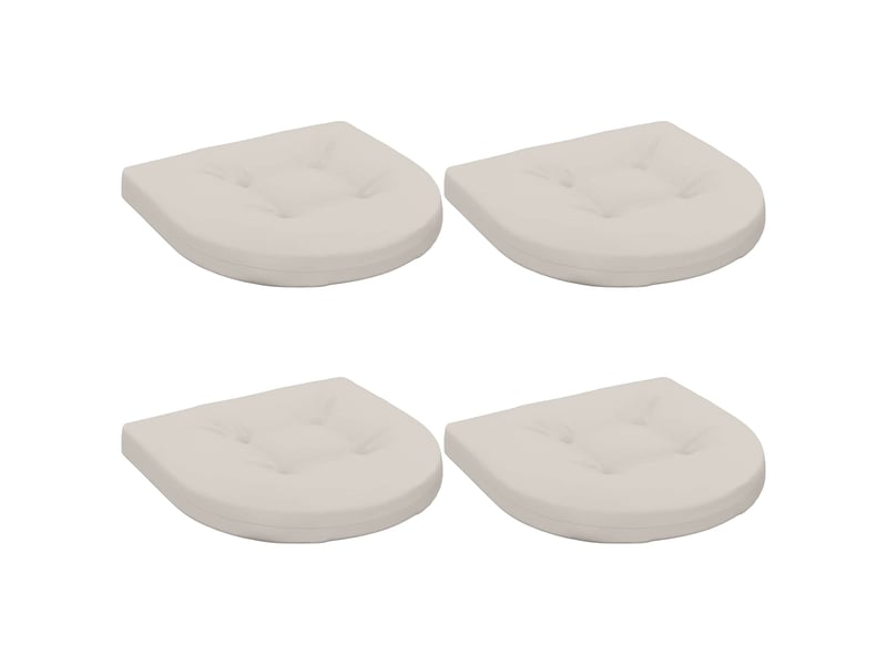  Lot de 4 coussins de siège, coussins d'assise 100 % polyester blanc cf60054  - Conforama A