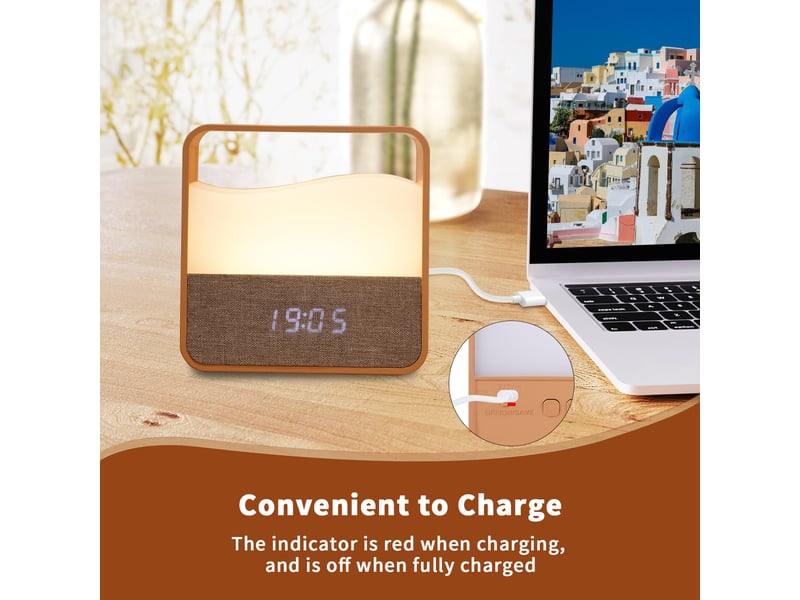  Réveil numérique, réveil de chevet, veilleuse réglable pour chambre  - Conforama D