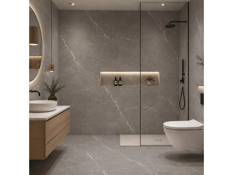 Carrelages adhésifs en pvc effet marbre 22 pièces divina home - gris - Conforama C