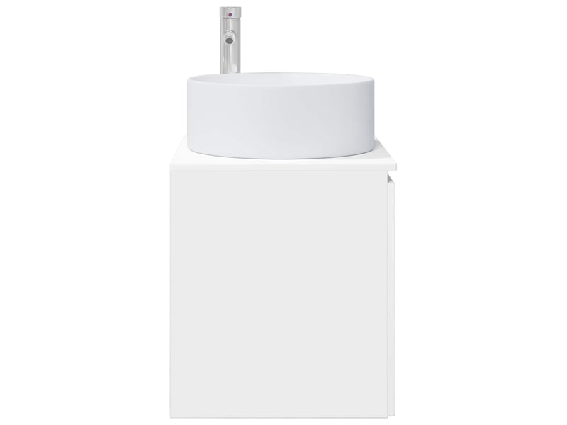  Meuble de lavabo mural, rangement salle de bain blanc 49.5x44.5x65.5 cm  - Conforama D