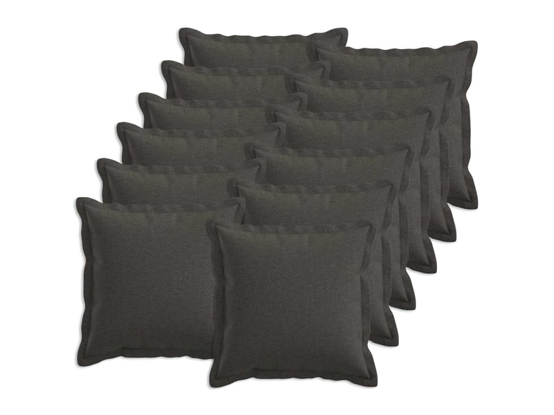  Lot de 12 coussins, coussins décoratifs houten gris foncé lin synthétique cf56459  - Conforama B