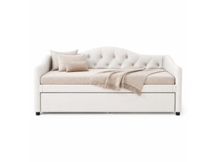 Lit gigogne 90x200 cm BEAOK   coloris beige