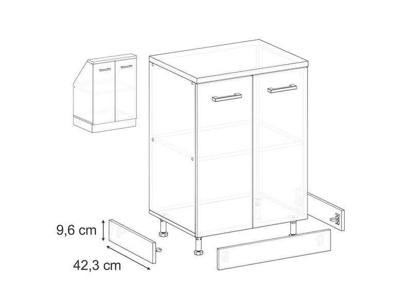  Vicco cache-socle, chêne doréchêne doré, 42.3x1.6cm lot de 2  - Conforama B