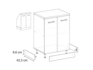 Commode 1 tiroir(s) <strong>VICCO</strong> <strong></strong> coloris bois clair largeur 42.3 cm
