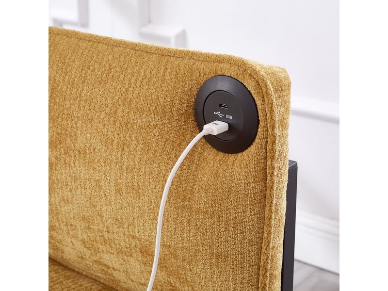  Canapé 2 en 1 fonction de couchage ports usb usb-c fauteuil extensible coussin inclus gain de place lit d'appoint  - Conforama D