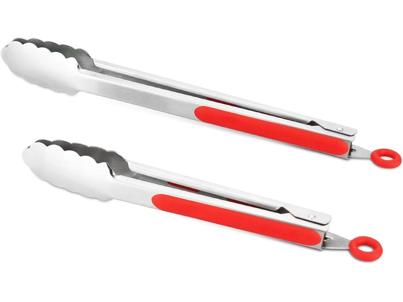  1 paire de pinces de cuisine de 26.5 cm - parfaites pour saisir les aliments, les salades et les grillades  - Conforama D