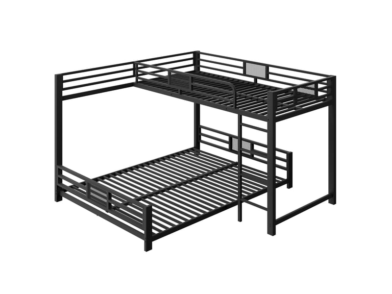  Lit superposé l 90 x 200 cm, métal, noir  - Conforama E