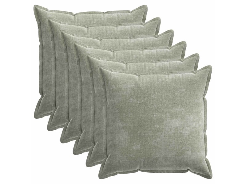 Lot de 6 housses de coussin houten vert 60 x 60 cm tissu chenille cf49873 - Conforama A