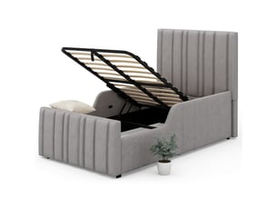 Lit coffre 90x200 cm ZERBACO coloris gris