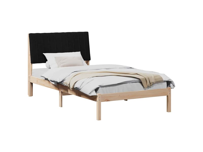  Lit simple- lit adulte -  cadre de lit avec tête de lit marron 100 x 200 cm pin massif  - Conforama B