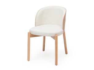 Lot de 4 chaises de salle à manger en lin et bois coloris naturel