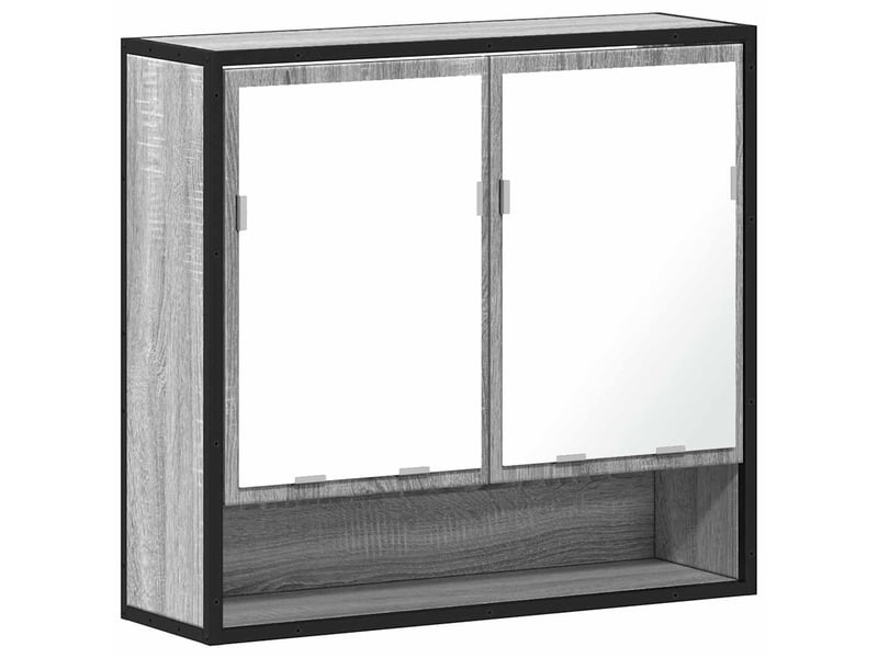  Armoire à miroir de salle de bain sonoma gris bois d’ingénierie shl235  - Conforama A