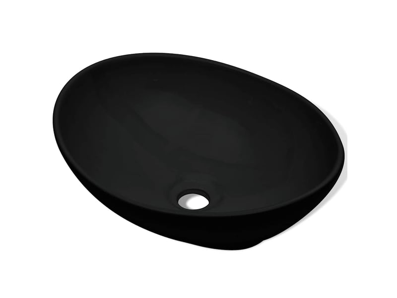  Lavabo de bain, vasque à poser céramique 40 x 33 cm noir cf65639  - Conforama D