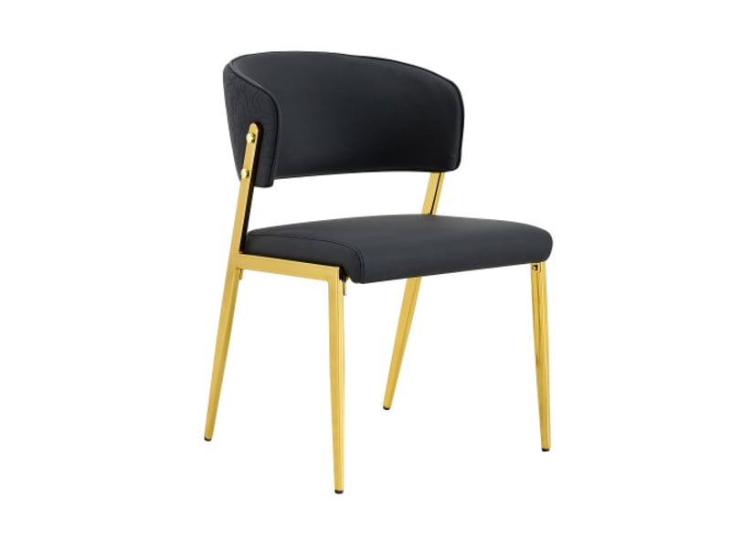  Lot de 2 chaises de salle à manger modernes – cadre métallique, assises et dossiers rembourrés – solides  - Conforama A
