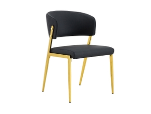Lot de 2 chaises de salle à manger modernes – cadre métallique, assises et dossiers rembourrés – solides
