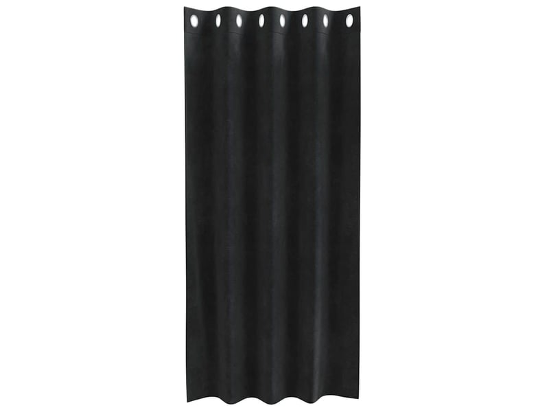 Lot de 2 rideaux, rideaux de fenêtre noir 140 x 175 cm velours cf44092 - Conforama D