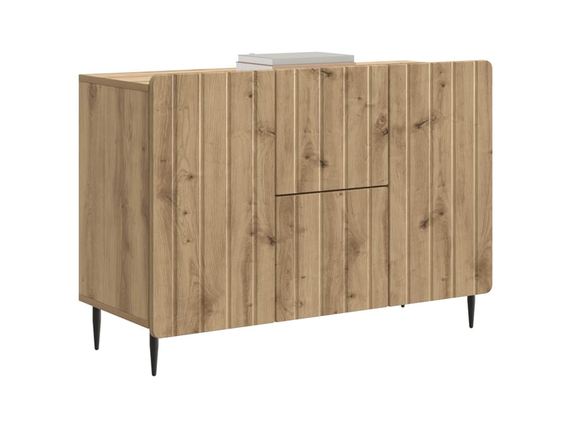  Buffet - bahut - meuble de rangement chêne artisanal 89 x 34,5 x 62 cm bois d'ingénierie  - Conforama C