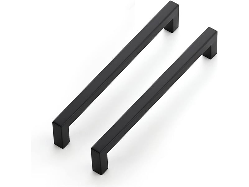  Lot 10 poignées de meuble noires 192mm, acier inoxydable pour armoires et tiroirs de cuisine – rw  - Conforama A