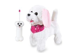 Trixi rc chien en peluche blancrosa 27mhz