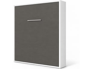 Lit escamotable vertical kola – seulement 34,5cm de profondeur, le confort d’un vrai lit-140x200-cadre blanc-façade anthracite