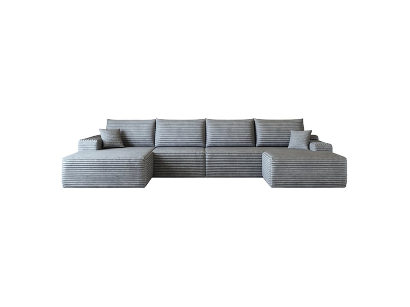  Canapé modulaire 340x175x83 cm 5 places mousse gris  - Conforama A