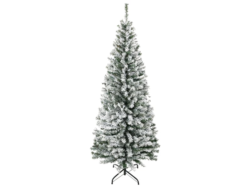  Sapin de noël vert enneigé en polypropylène (pp), avec 492 branches ignifugées et base en acier inoxydable, ø60 x 180 cm  - Conforama A