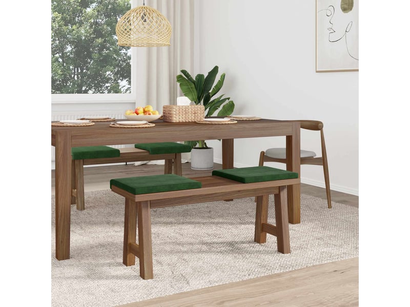 Lot de 4 coussins de banc, coussins d'assise, coussins pour chaisecanapé velours côtelé vert foncé profondeur 35 cm cf52612 - Conforama C