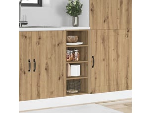 Meuble bas de cuisine chêne artisanal 30x44,5x81,5cm bois d'ingénierie