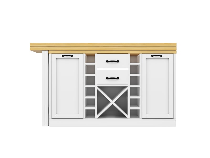  Îlot de cuisine, 120x40x73,8 cm, rangement intégré, tiroirs, en métal, bicolore cao-N620ZG260613W-conf-NEW - Conforama A