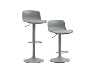 tabouret de bar assise réglable en hauteur <strong>OKWISH</strong> - gris hauteur d'assise 66 cm vendu Par paire