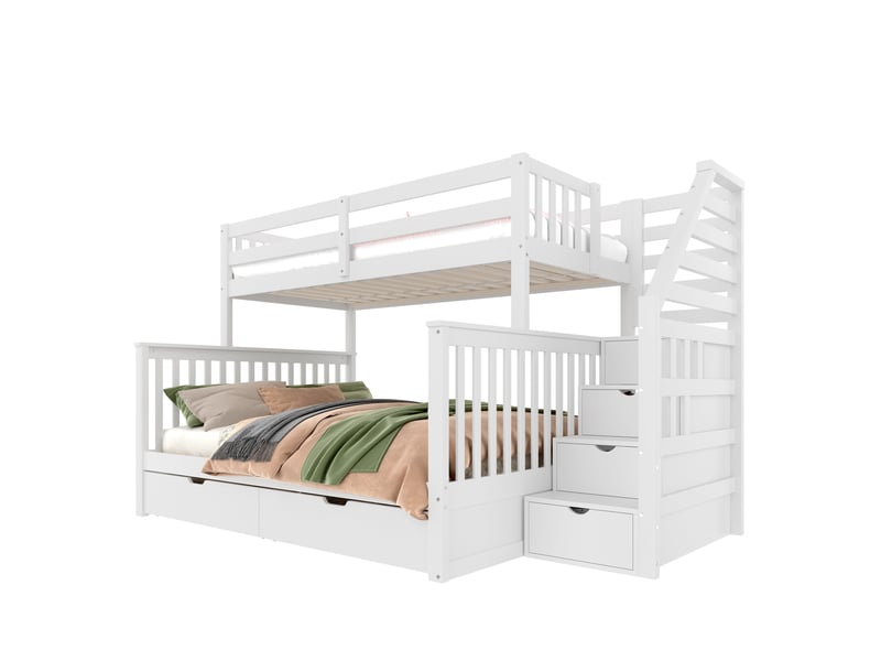 Lit superposé en pin blanc 90x200 cm + 140x200 cm - Conforama A